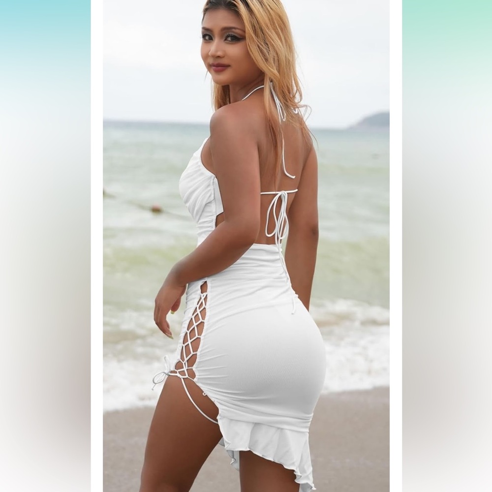 White sexy mini dress